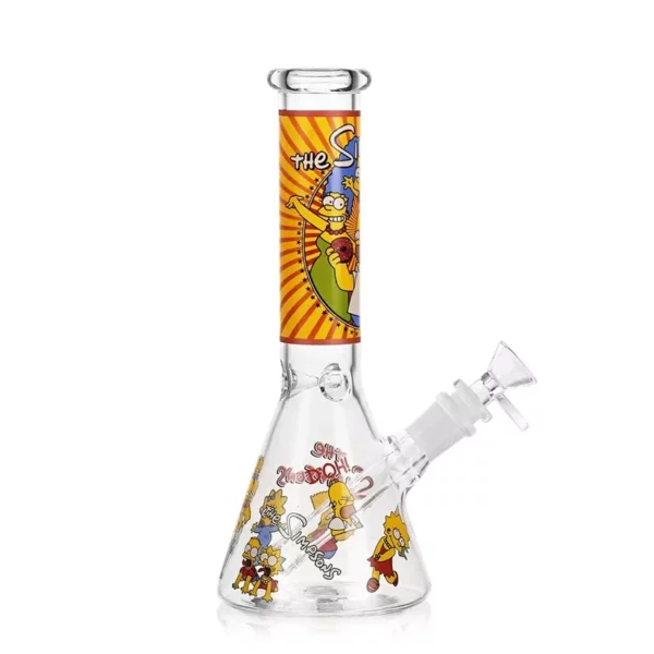 14inches 7mm Thickness Simpsons Decals Beaker Base Hookah Glass Smoking Water Pi
