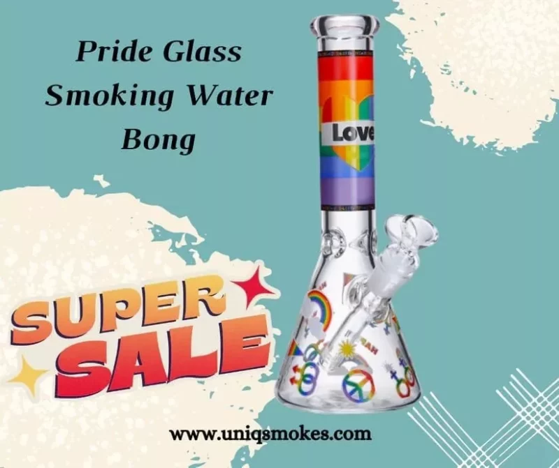 Uniqsmokes 10inch Glass Rainbow Pride Bong - Image 5