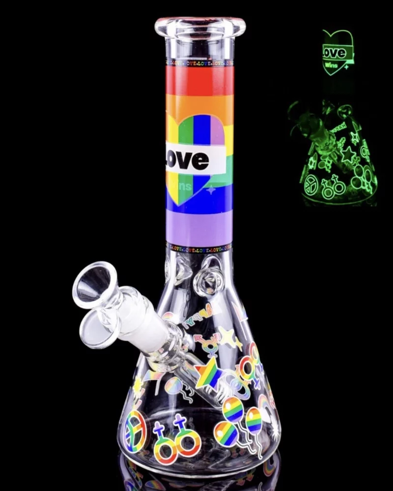 Uniqsmokes 10inch Glass Rainbow Pride Bong - Image 2