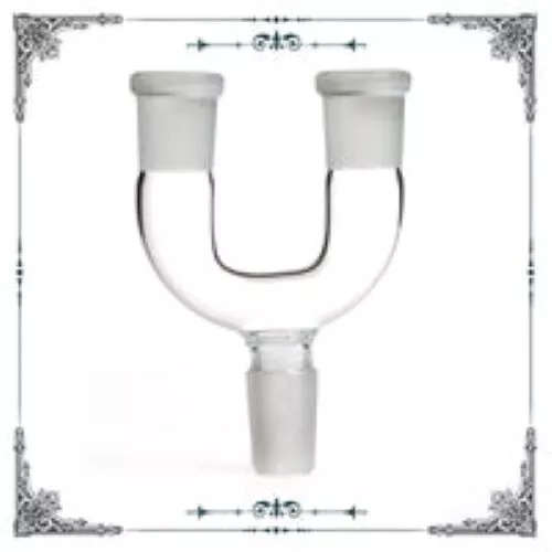 14mm Double Bowl Clear Glass Adapter Piece